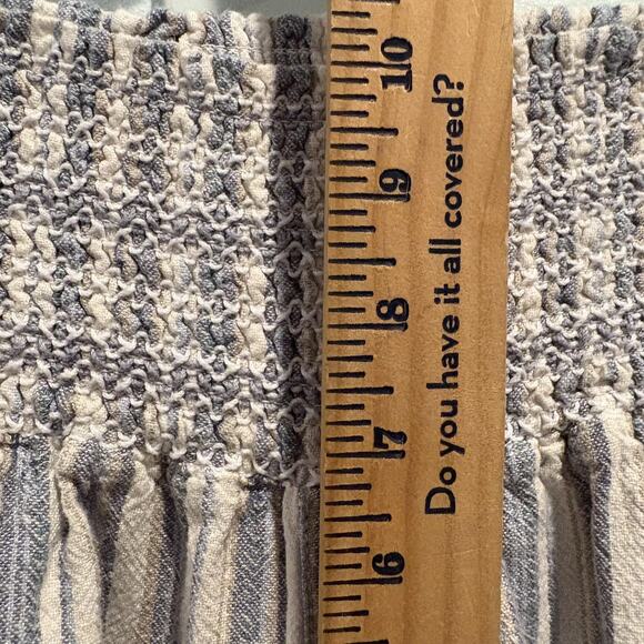 Rewash Pants Womens Medium Blue White Striped Linen Blend Smocked Waist Wide Leg - Picture 11 of 14